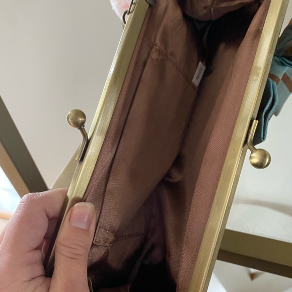 Brown and Turquoise Clutch with optional chain - never worn. New with tags - Picture 2 of 5